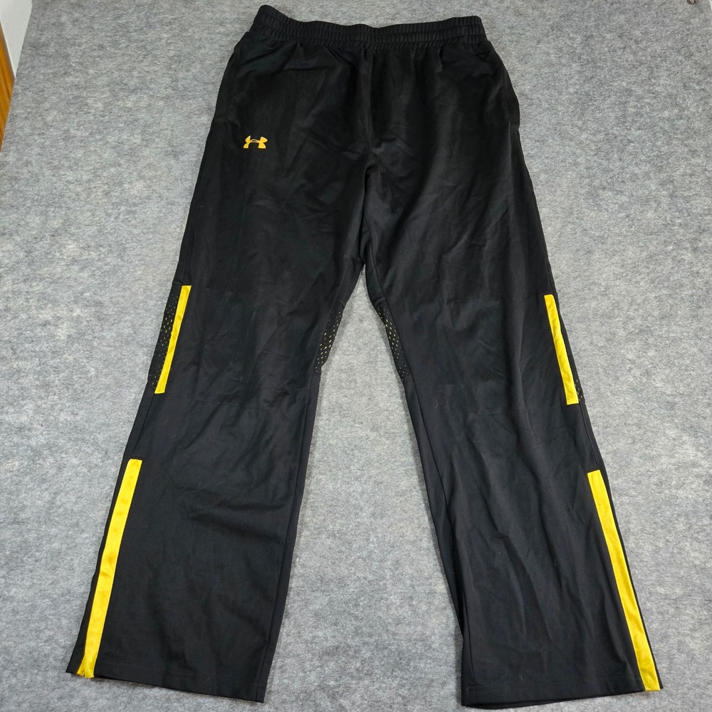 Under Armour Mens Black Loose Fit Mesh Panel Training Pants Large